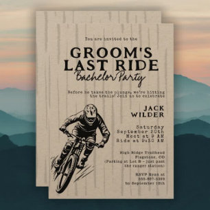 Mountain Bike Bachelor Party Groom's Last Ride Invitation