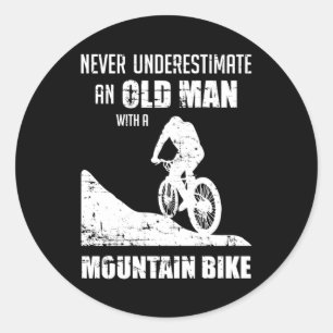 Mountain Bike Biking Bicycle Underestimate Gift Classic Round Sticker