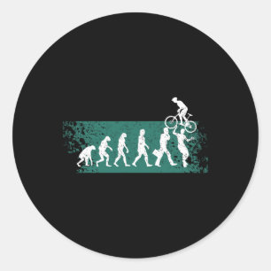 Mountain Bike Biking Offroad Evolution Of Mtb Moun Classic Round Sticker