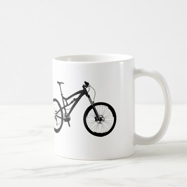 Mountain Bike - Black on White Coffee Mug (Right)