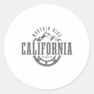 Mountain Bike California Mtb Downhill Biking Vinta Classic Round Sticker
