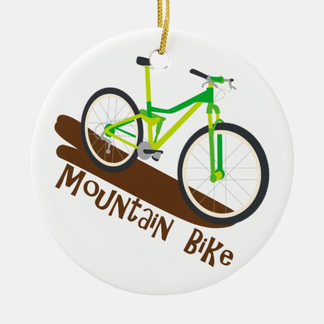 Mountain Bike Ceramic Tree Decoration (Front)