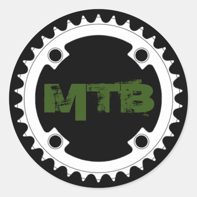 Mountain bike chainring classic round sticker (Front)