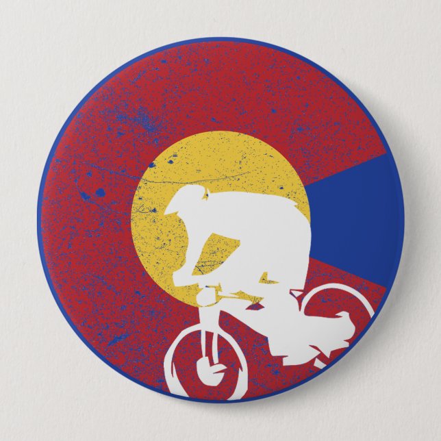 Mountain Bike Colorado 10 Cm Round Badge (Front)