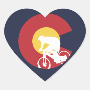 Mountain Bike Colorado Heart Sticker