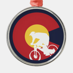 Mountain Bike Colorado Metal Tree Decoration