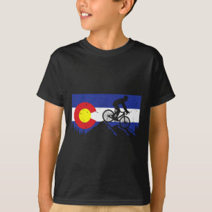 Mountain Bike Colorado's Biking Vintage Flag- Mtb T-Shirt