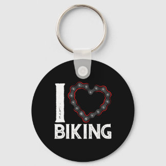 Mountain Bike Cycling Bicycle I Love Biking  Key Ring