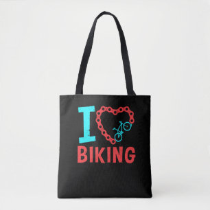 Mountain Bike Cycling Bicycle I Love Biking Tote Bag