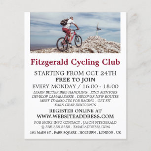 Mountain Bike, Cycling Club Advertising Flyer