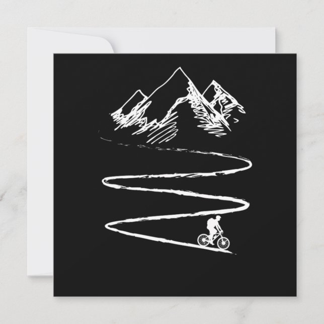 Mountain Bike Cyclist Bicycle Mountains Gift Invitation (Front)