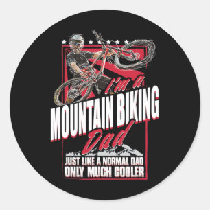 Mountain Bike Dad - Funny Biking Mtb Father's Day  Classic Round Sticker