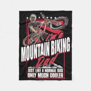 Mountain Bike Dad - Funny Biking Mtb Father's Day Fleece Blanket