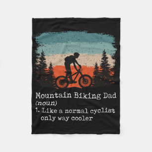 Mountain Bike Dad Funny Cyclist, Biking, Bicycle D Fleece Blanket
