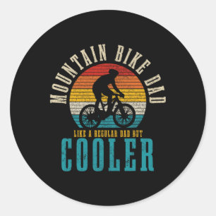 Mountain Bike Dad Funny Vintage Mtb Downhill Bike  Classic Round Sticker