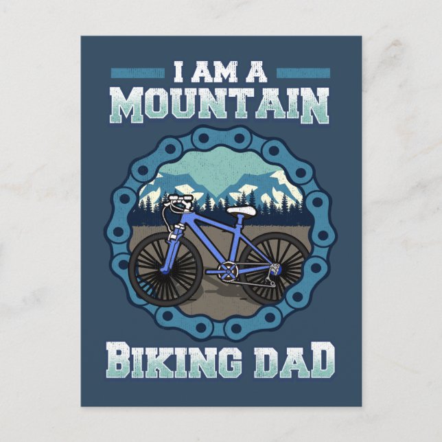 Mountain Bike Dad MTB Cyclist Postcard (Front)