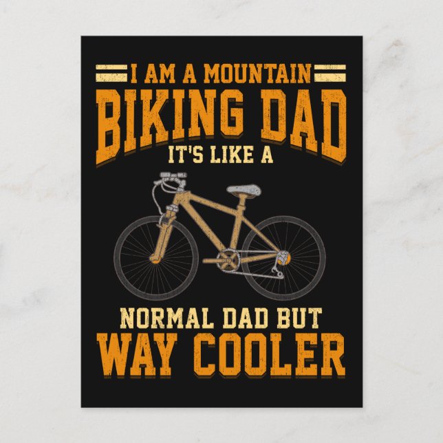 Mountain Bike Dad MTB Cyclist Postcard (Front)