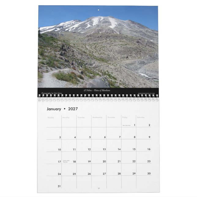 Mountain Bike Destinations Calendar (Jan 2027)
