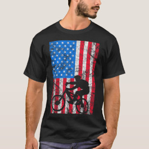 Mountain Bike Downhill - Us American Flag Mtb Wome T-Shirt