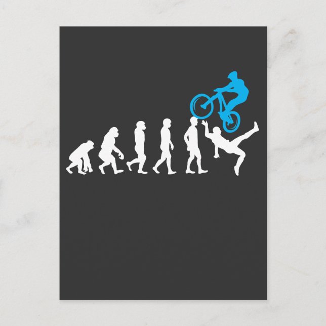 Mountain Bike Evolution MTB  Cyclist Funny Biker Postcard (Front)