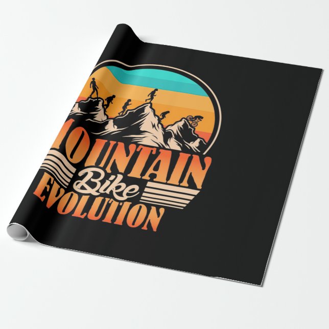 Mountain Bike Evolution Wrapping Paper (Unrolled)