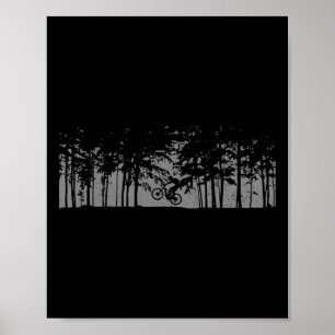 Mountain Bike Forest Mtb Biking Downhill Mountain  Poster