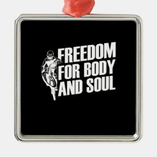 Mountain Bike Freedom For Body And Soul Metal Tree Decoration