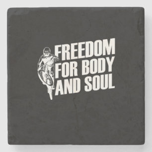 Mountain Bike Freedom For Body And Soul Stone Coaster