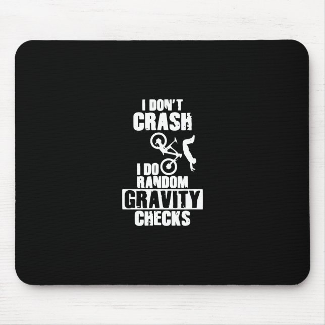 mountain bike funny mtb crash gravity checks mouse mat (Front)
