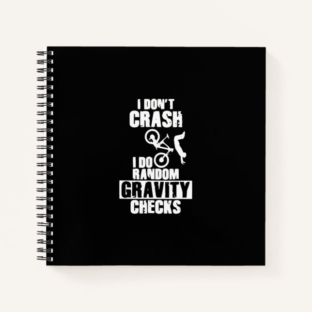 mountain bike funny mtb crash gravity checks notebook (Front)