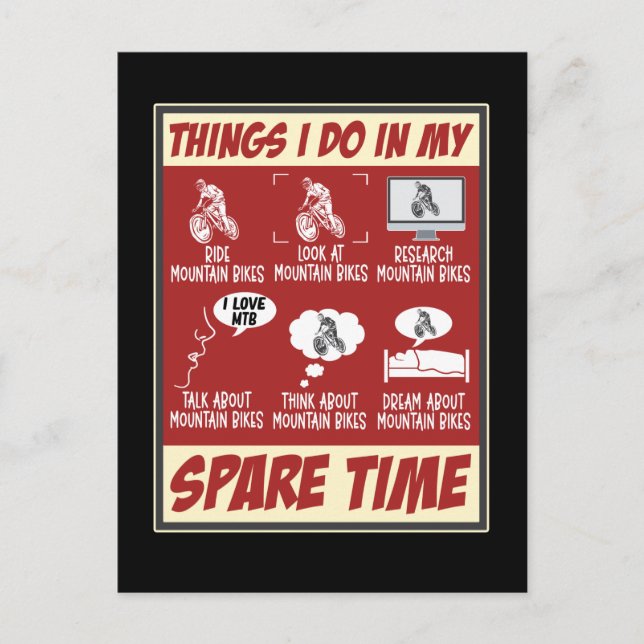 Mountain Bike Funny MTB Humour Biking Postcard (Front)