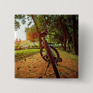 mountain bike gifts 15 cm square badge