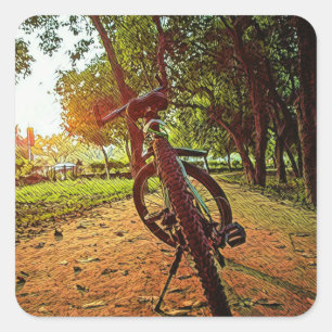 mountain bike gifts square sticker
