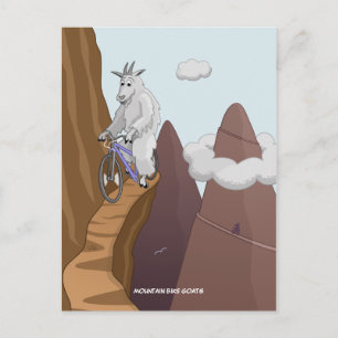 Mountain Bike Goats Postcard