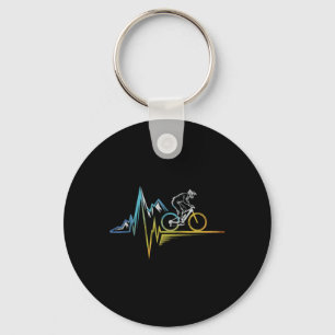 Mountain Bike Heartbeat Funny Biking _2  Key Ring