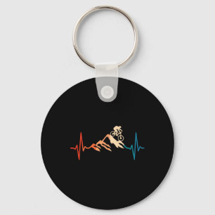 Mountain Bike Heartbeat Mtb Biking Cycling Bike Ri Key Ring