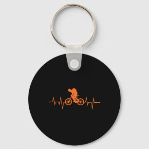 Mountain Bike Heartbeat Mtb Rider Mountain Biking Key Ring