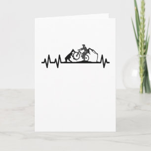 Mountain Bike Heartbeat Pulse Cyclist Card