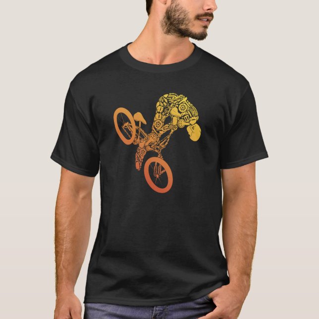 Mountain bike in colourful for cyclists and road b T-Shirt (Front)