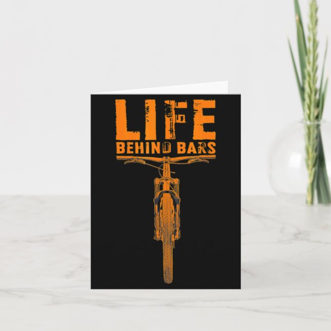 Mountain Bike Life Behind Bars Funny Big Bike Bike Card (Front)