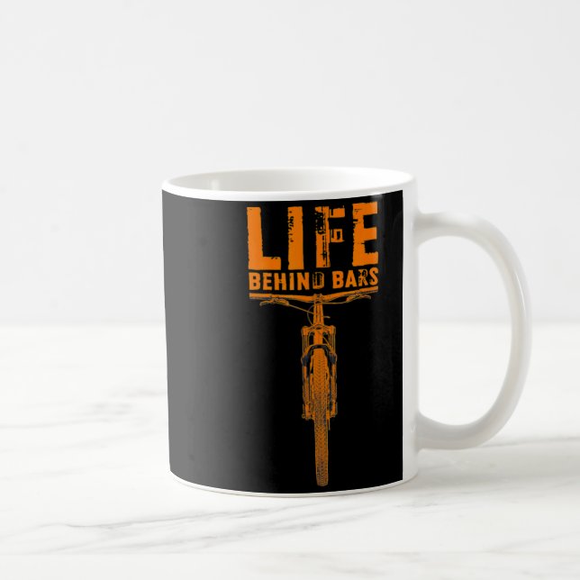 Mountain Bike Life Behind Bars Funny Big Bike Bike Coffee Mug (Right)