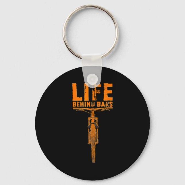 Mountain Bike Life Behind Bars Funny Big Bike Bike Key Ring (Front)