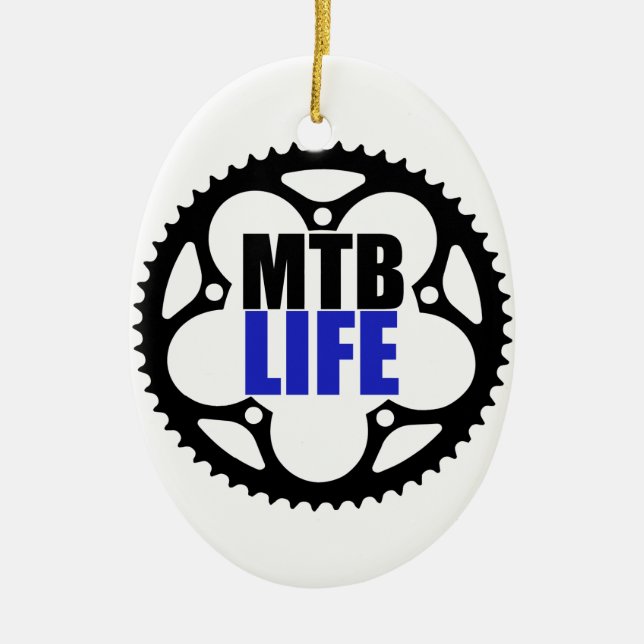 Mountain Bike Life Ceramic Tree Decoration (Front)