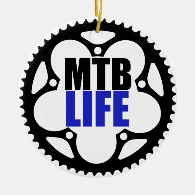 Mountain Bike Life Ceramic Tree Decoration (Front)