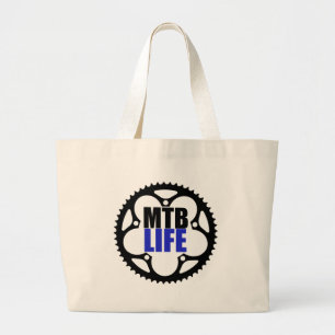 Mountain Bike Life Large Tote Bag