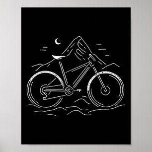 Mountain Bike Line Art Bicycle Biking Cycling Bike Poster