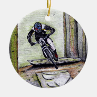 Mountain bike Llandegla mtb bmx Ceramic Tree Decoration