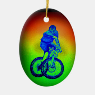 Mountain bike Llandegla mtb bmx Ceramic Tree Decoration