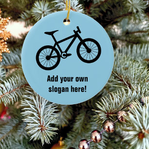 Mountain Bike Logo for trail and terrain cycling Ceramic Tree Decoration