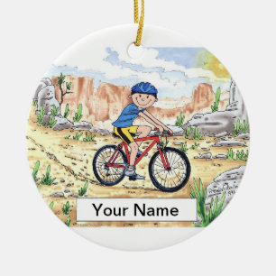Mountain Bike - Male Ceramic Tree Decoration